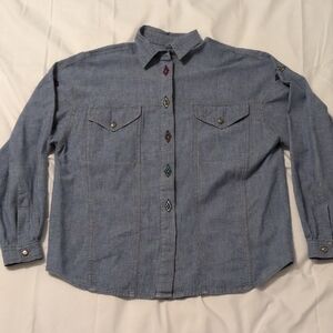 Women's Blue Button Down Shirt